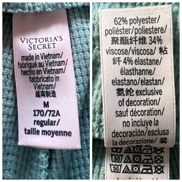 Victoria’s Secret Glow Waffle Henley Jogger Pants and Henley top Mint Green SZ M - Picture 16 of 16